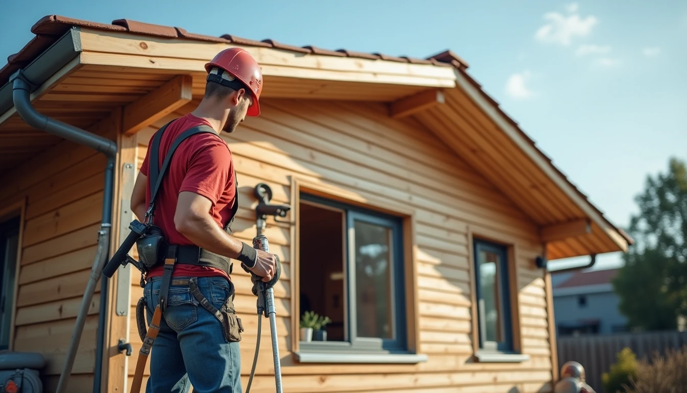 Handwerker installieren Dachhaken und Montageschienen auf einem Ziegeldach